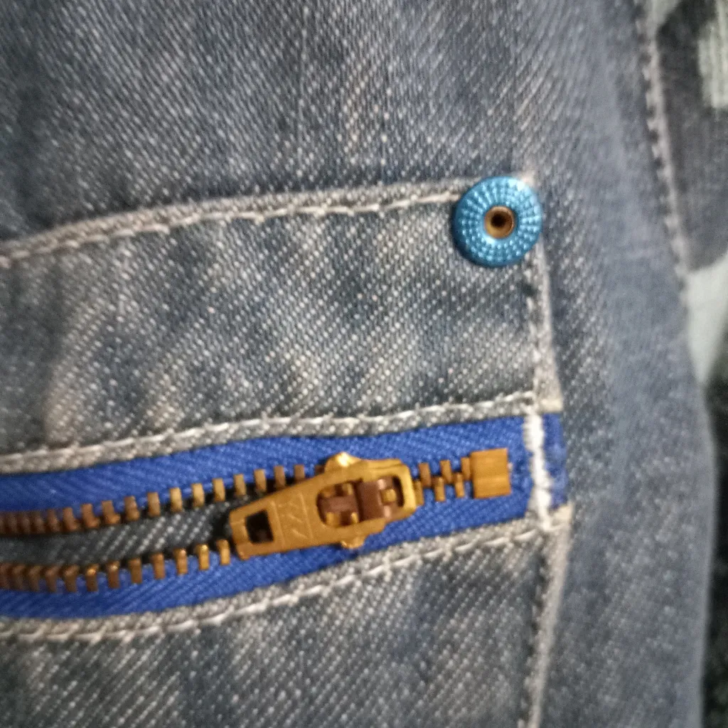 Rip Curl Girl M/L Beach Front Zip Jeans Jacket Aloha Sleeves - Image 5