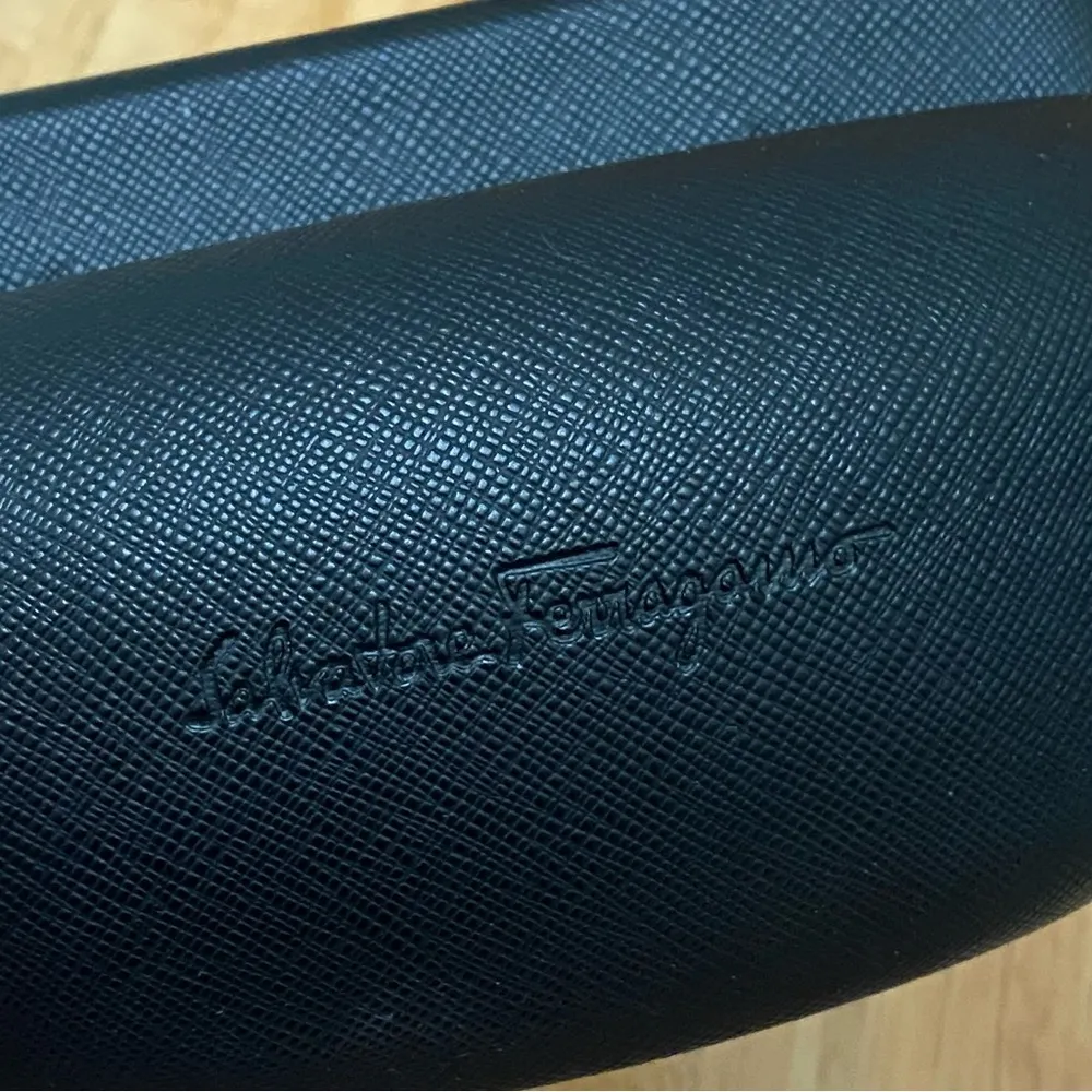 Salvatore Ferragamo Black Textured Oversized Sunglass Hard Case with Wipe Cloth - Image 7