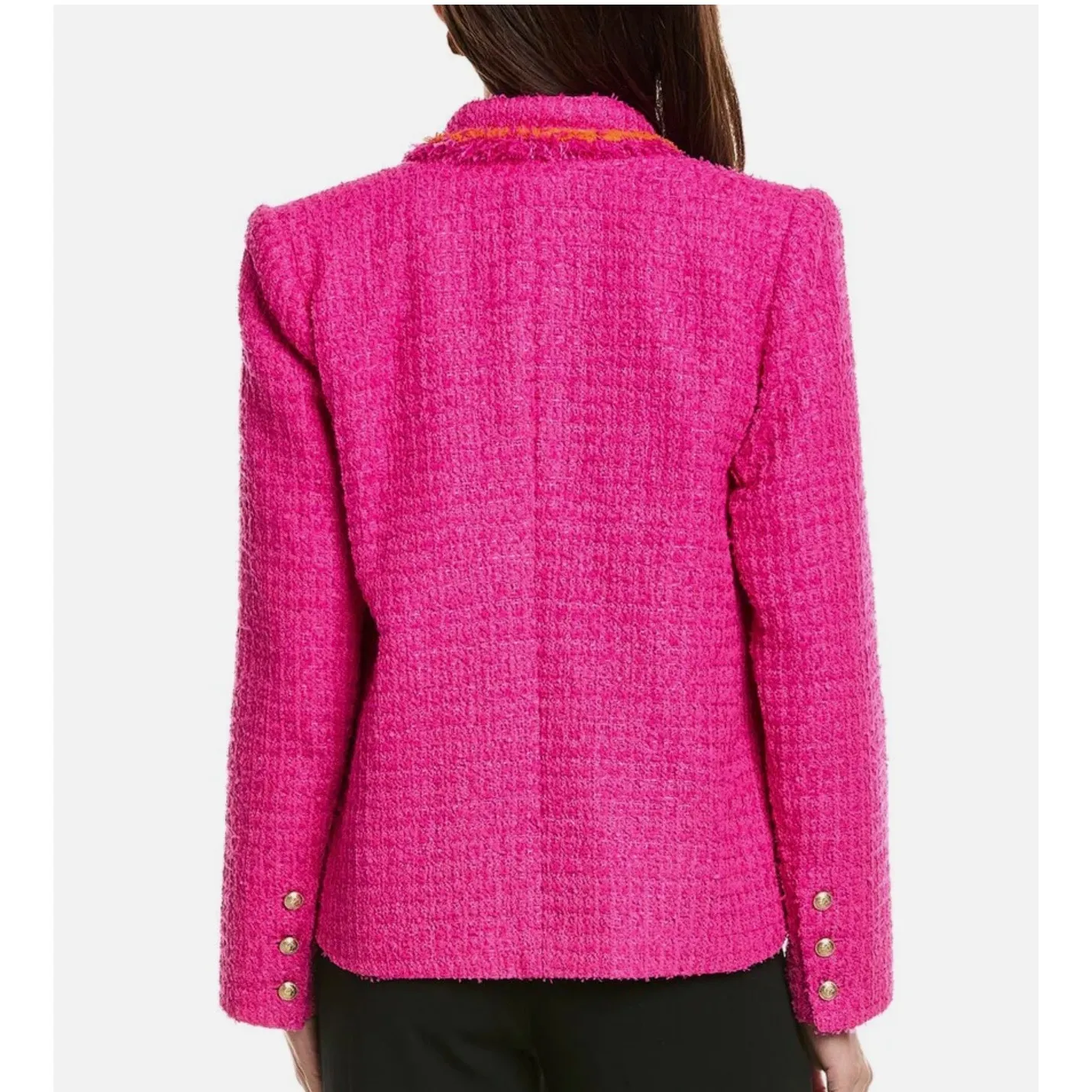 L'AGENCE Alectra Pink Textured Fringe Jacket - Size 4 (New) - Image 3