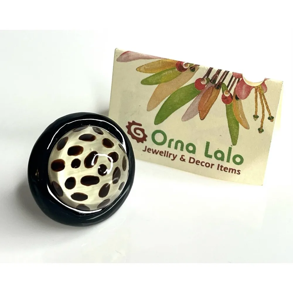NEW Lalo Resin BUBBLE RING Polka Dot Animal Print 1.25" Round Adjustable Size - Image 5