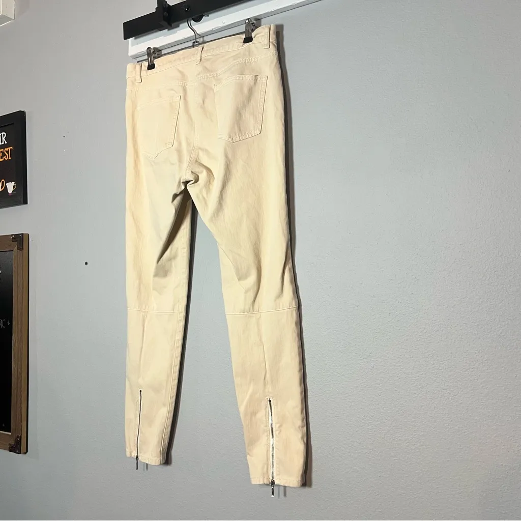 J. McLaughlin Skinny Khaki Tan Beige Pants Zipper Ankles Midrise Size 28 - Image 10