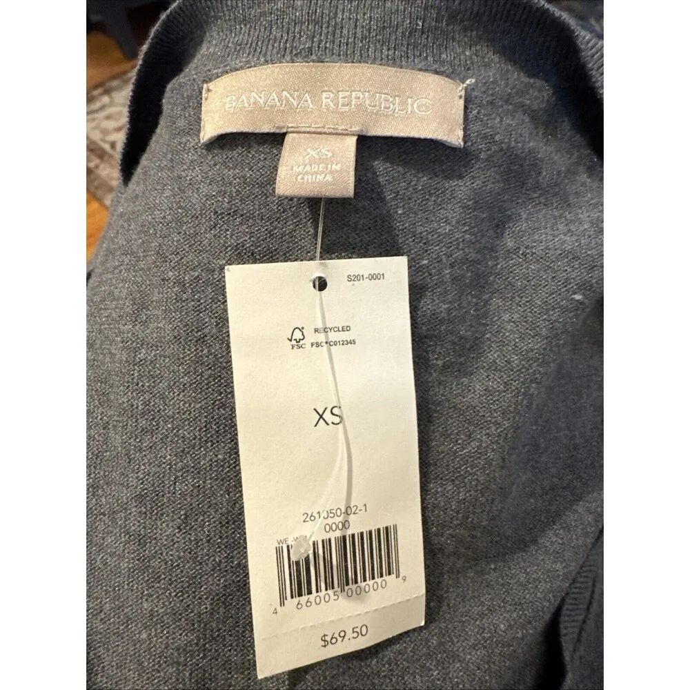 Banana Republic Sweater Sz XS Grey Silk Blend Lightweight Stretch Women’s New - Image 4
