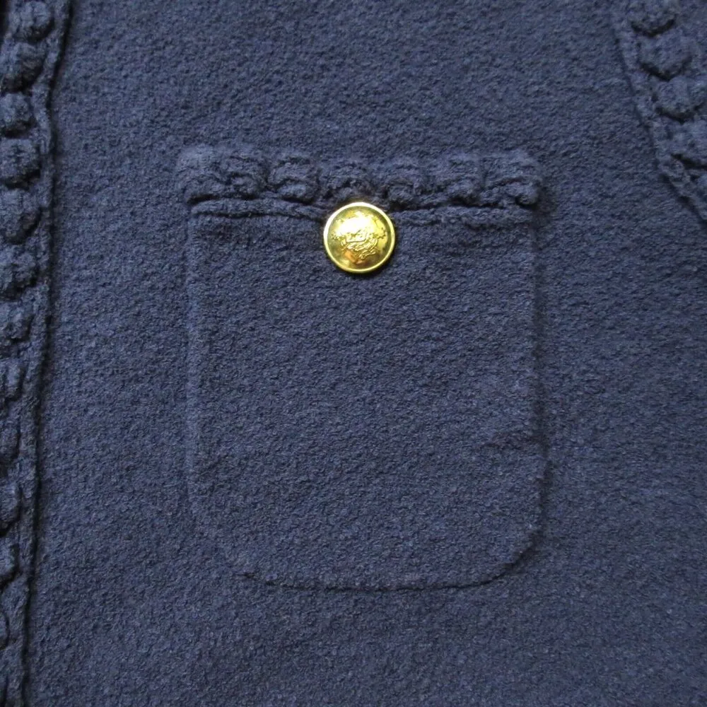 NWT J.Crew Odette Sweater Lady Jacket in Navy Cotton-blend Boucle Cardigan M - Image 3