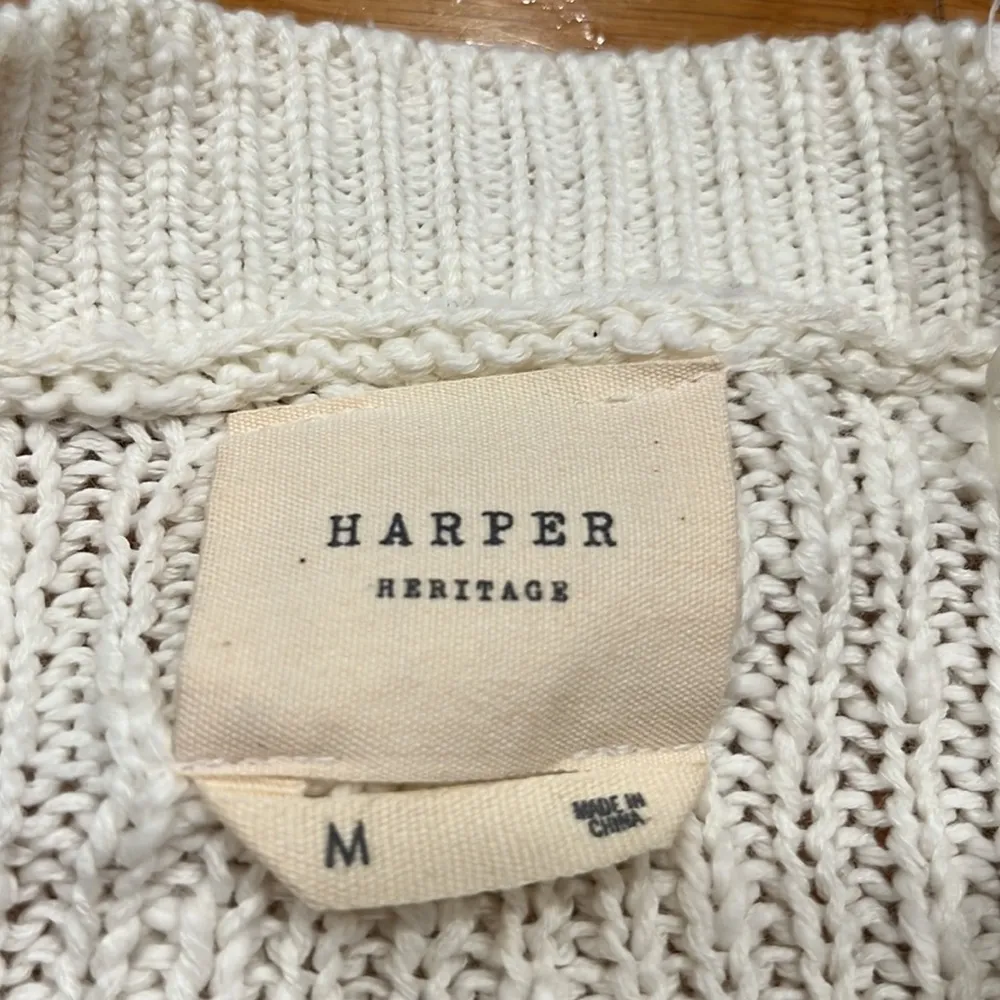 Harper heritage cream knit sweater size medium. - Image 2