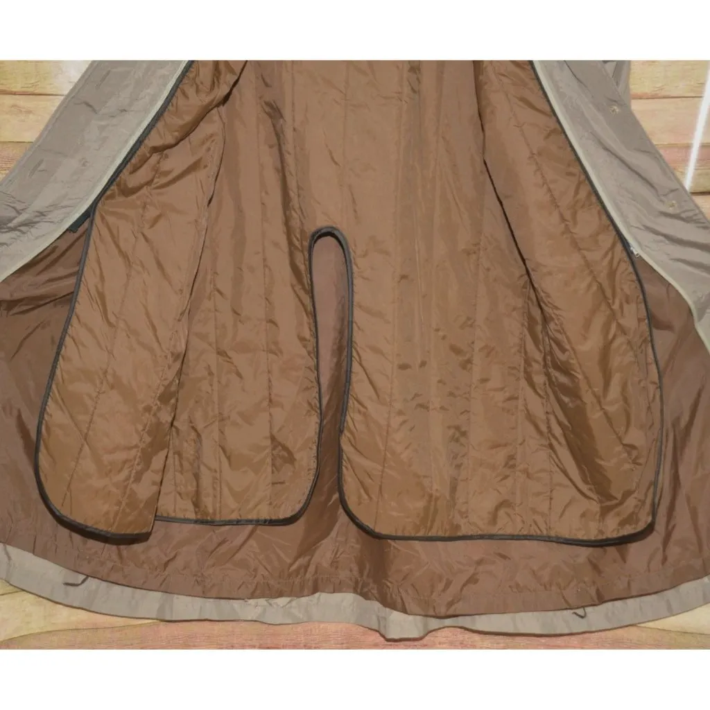 London Fog Ladies Brown Windbreaker Trench Coat Classic Size 18 Quilted Liner - Image 7