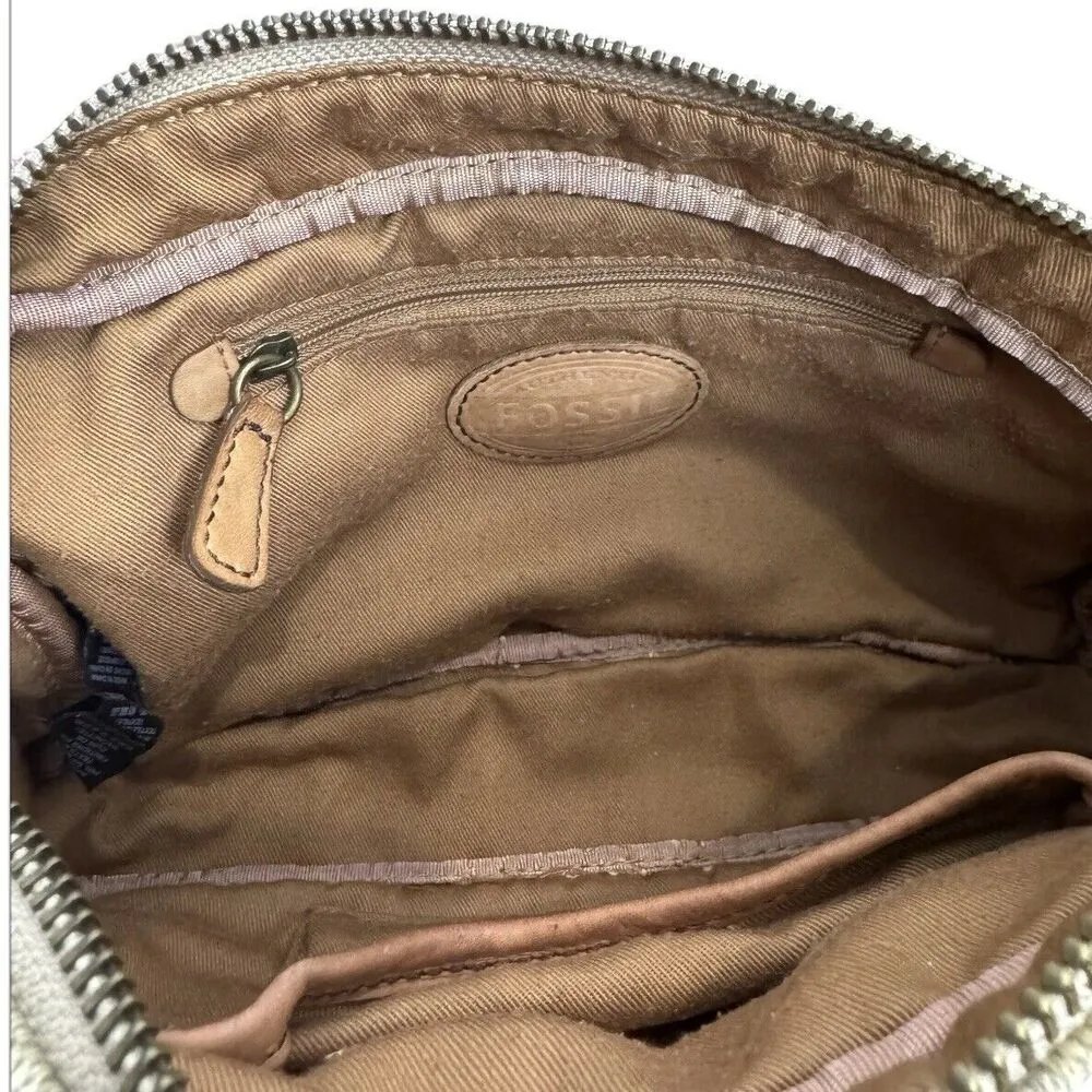 Fossil Explorer Tapestry Western Crossbody Bag Leather Canvas Multicolor Boho - Image 7