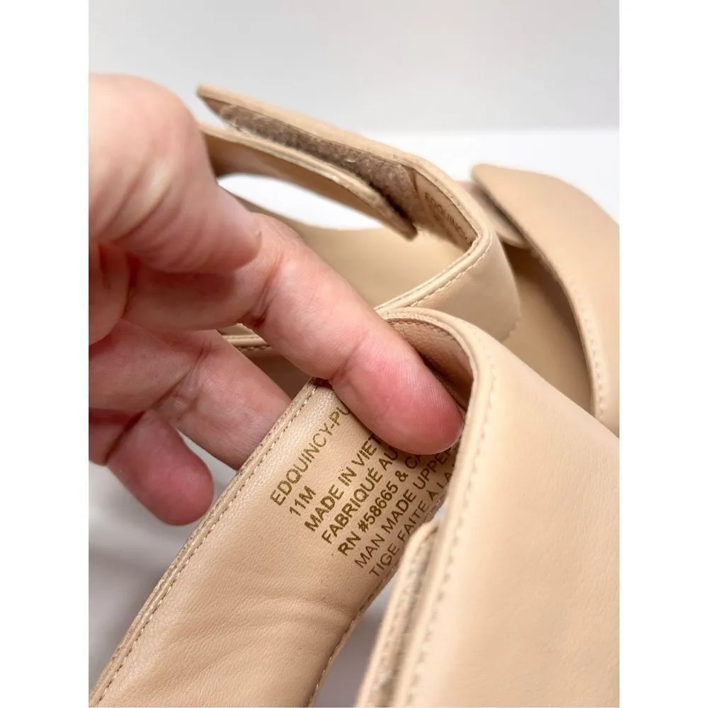 Open‎ Edit Sandals Size 11 Qarly Heeled Tan Open Square Toe Slip On Heels - Image 10