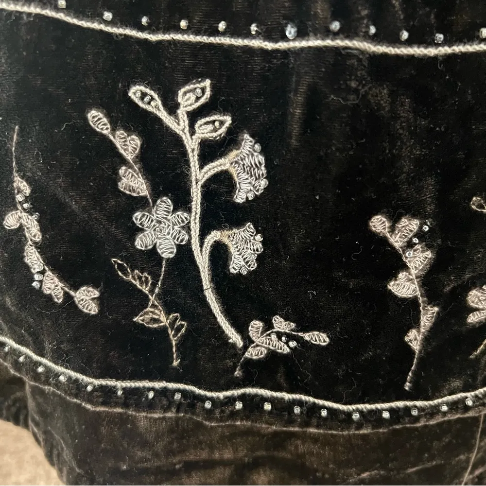 J. Jill Velvet Maxi Dress with Skirt Panel V-Neck Chocolate Brown Size S - Image 12