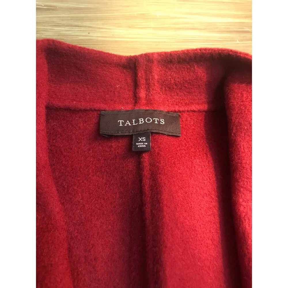 Talbots EUC Brushed Wool Cranberry Blazer - Size XS - Image 2