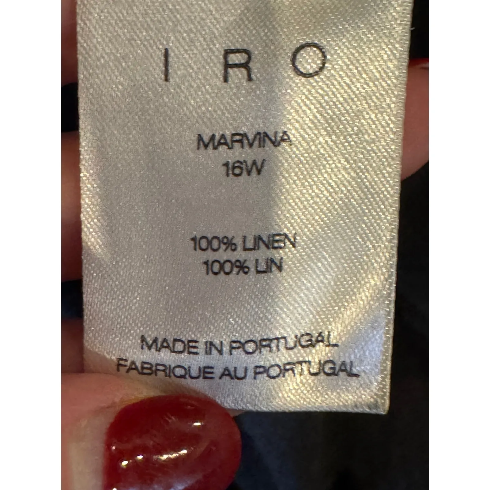 IRO Shirt Women XS Black Linen‎ Marvina Distressed Long Sleeve Tee Grunge Punk - Image 10