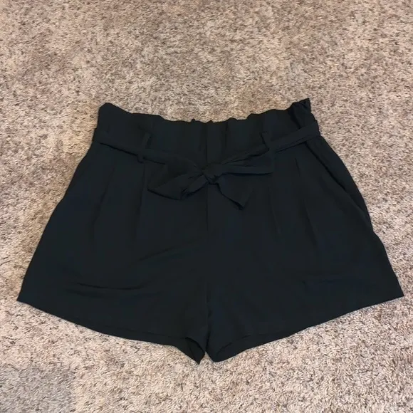 A New Day Black Paperbag Waist Shorts with Waist Tie and Pockets​ - Image 12