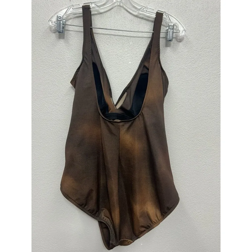 MIRACLESUIT One Piece Swimsuit Brown Tie Dye Ombré Look Plus Women’s  Sz 18 - Image 3
