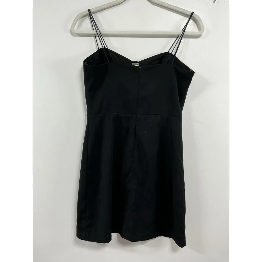 Womans JOA Mini A Line Dress Small black Lined Back Zip Spaghetti Straps - Image 2