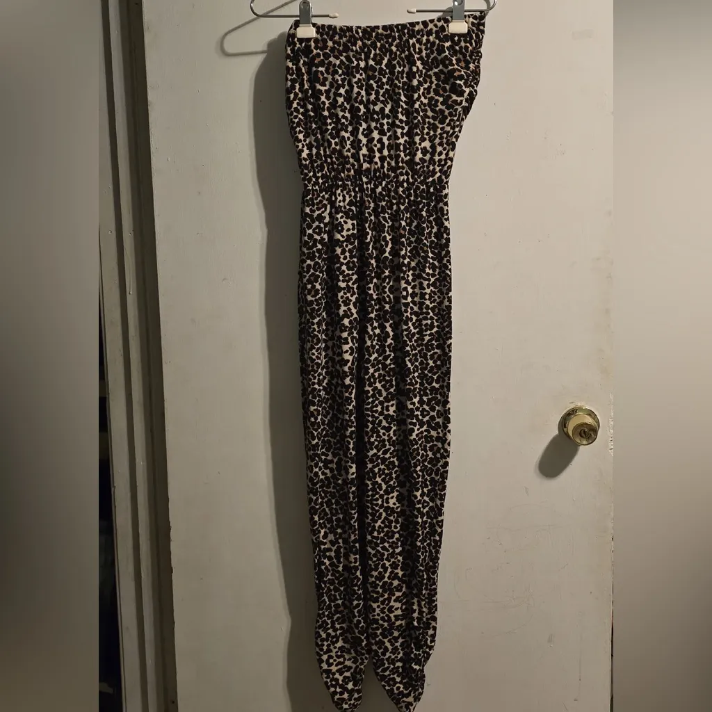 Almost Famous Animal Print Strapless Jumpsuit - Image 4