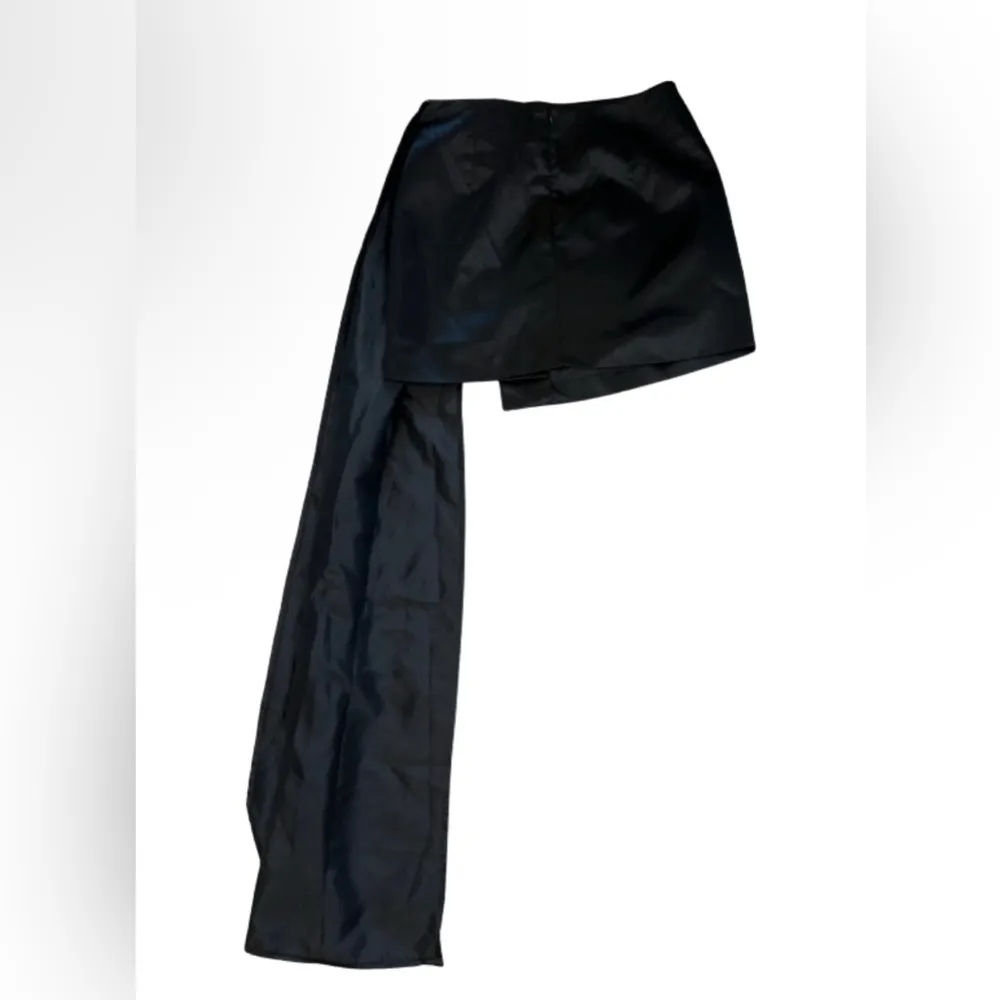 NWT Another Mode Asymmetrical Mini Skirt Long Side Drape Black Size Large - Image 5