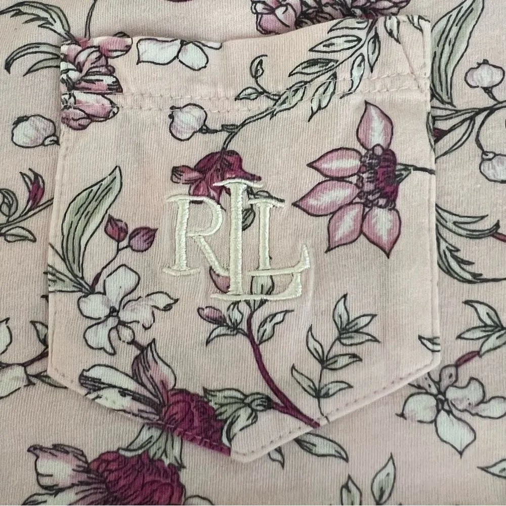 Lauren Ralph Lauren Womens Pajama Set Size XL Floral Leisure Comfort Loungewear - Image 2
