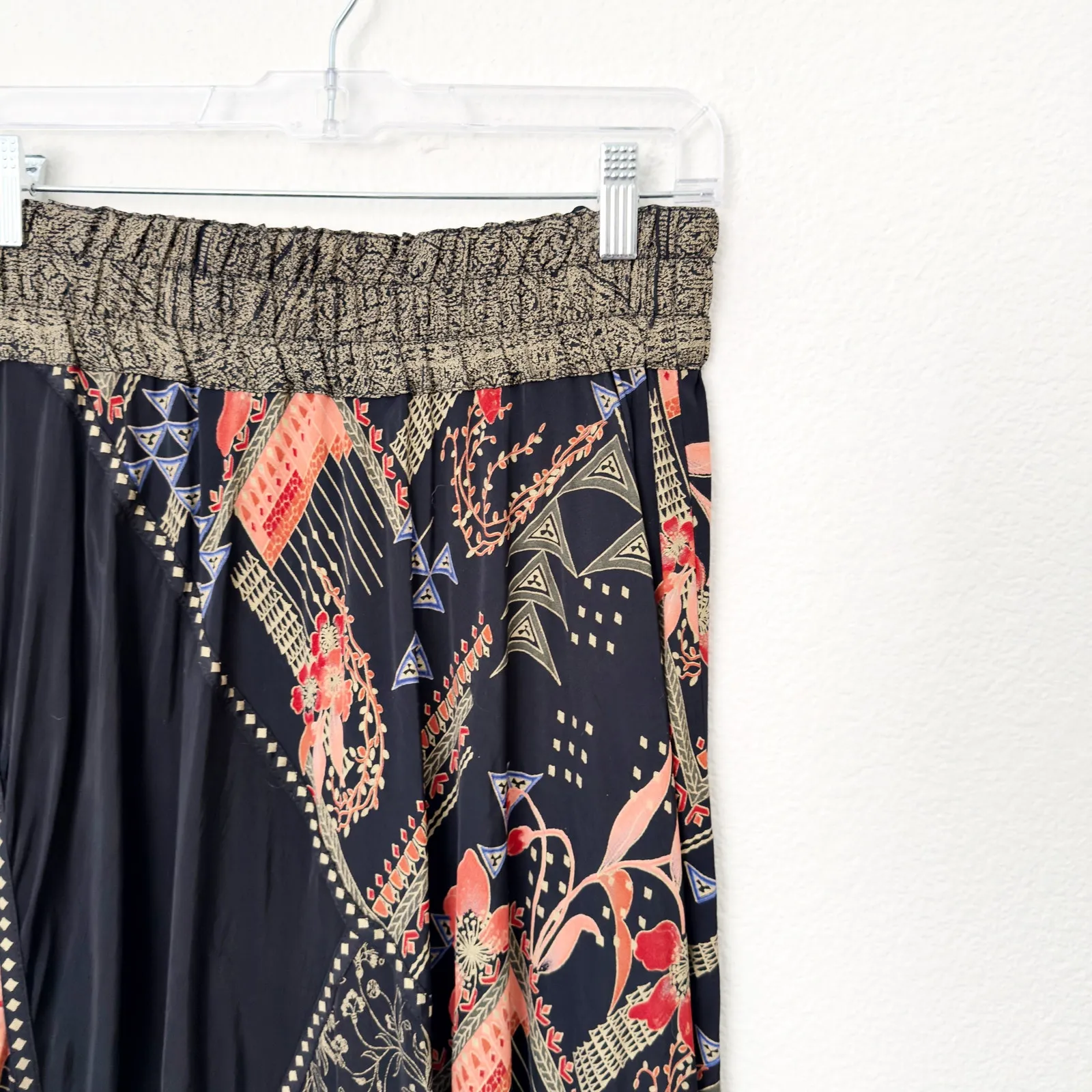 [Vintage] Dorothy Schoelen Black Dark Floral Geometric Print Maxi Skirt Size 12 - Image 8