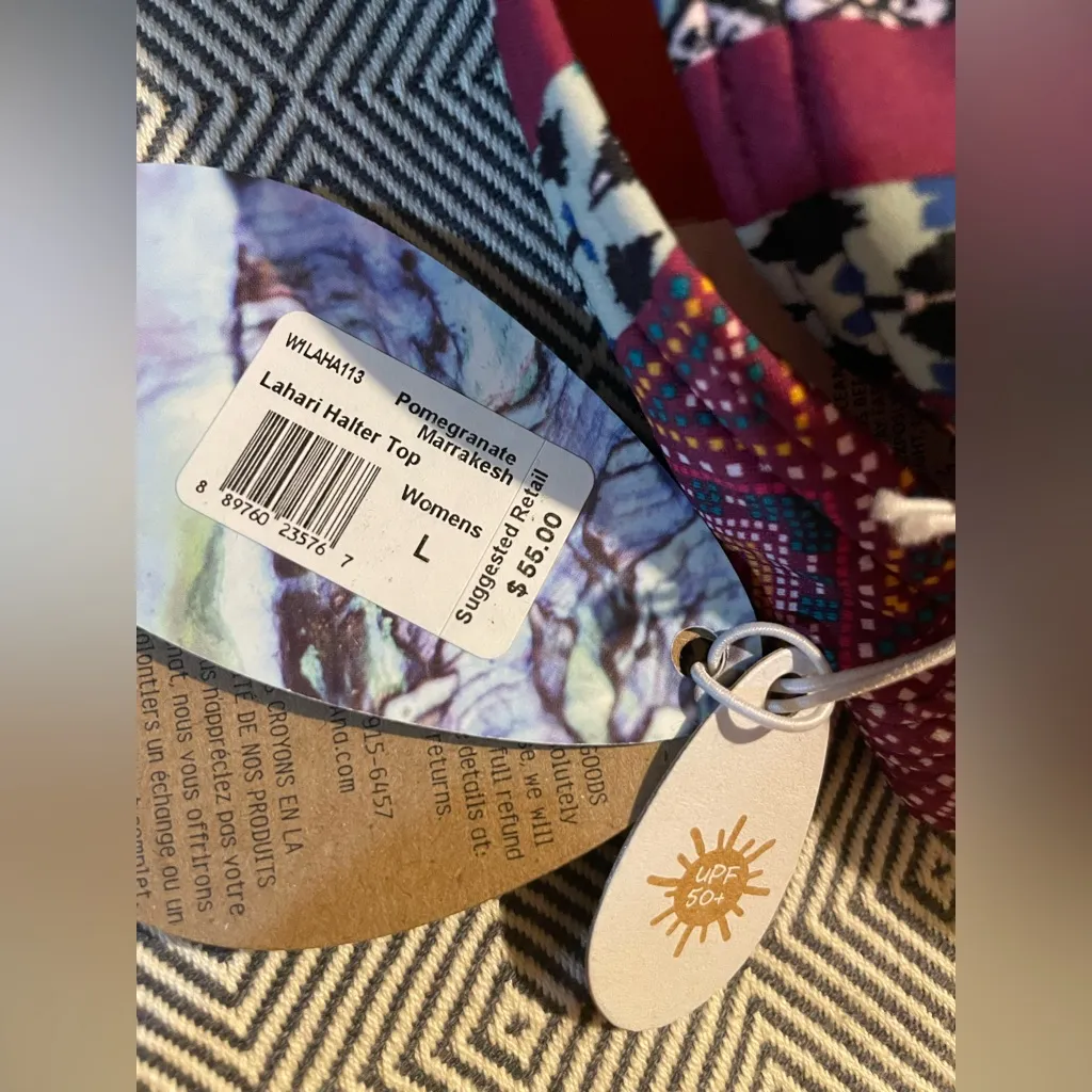 Prana - Lahari Halter Bikini Top | Pomegranate Marrakesh - NWT | Large - $55 - Image 3