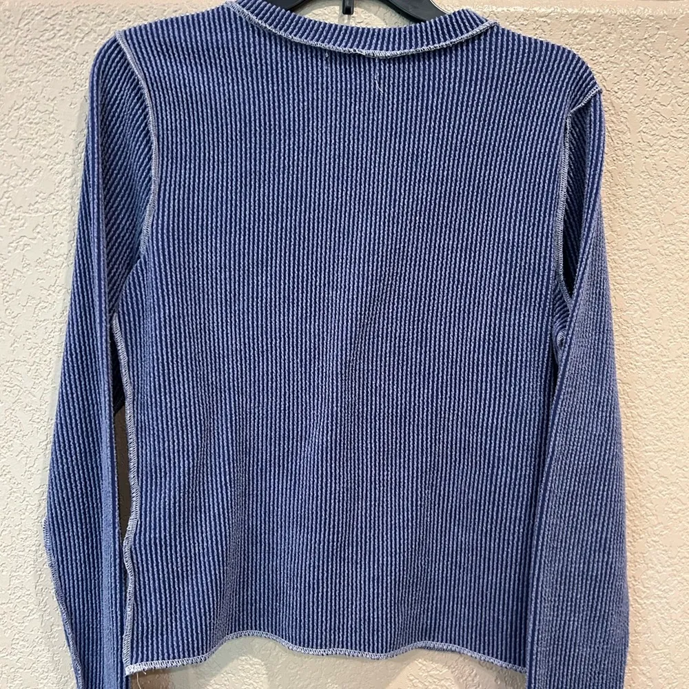 Bloomfield Blue Fitted Ribbed Long Sleeve Top Size L - Image 6