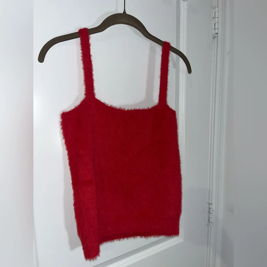 Willow & Wind Women’s Thneed Knit Stretch ClassicRed Fuzzy Sleeveless Tank Top L Red Size L - Image 14