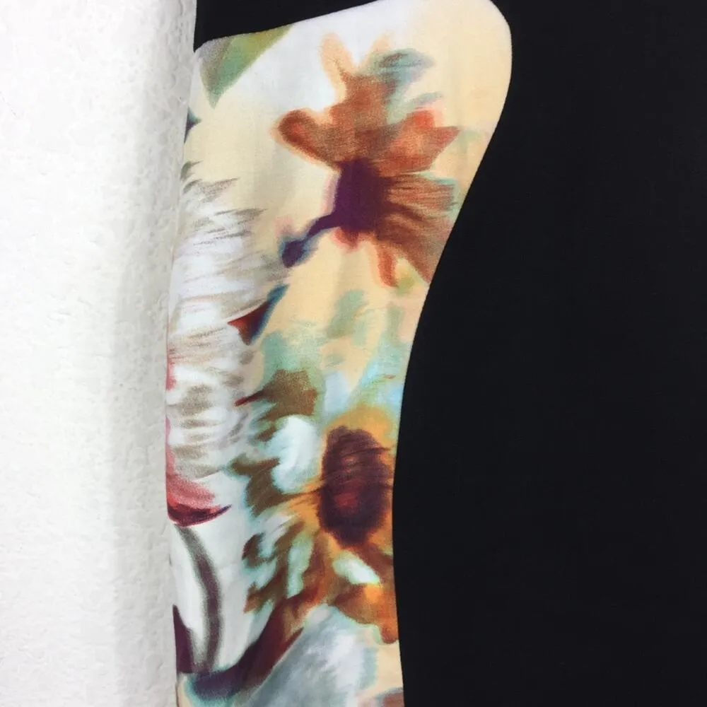 Black Halo Annabelle Sheath Midi Dress 6 Colorblock Abstract Panel Sleeveless - Image 9