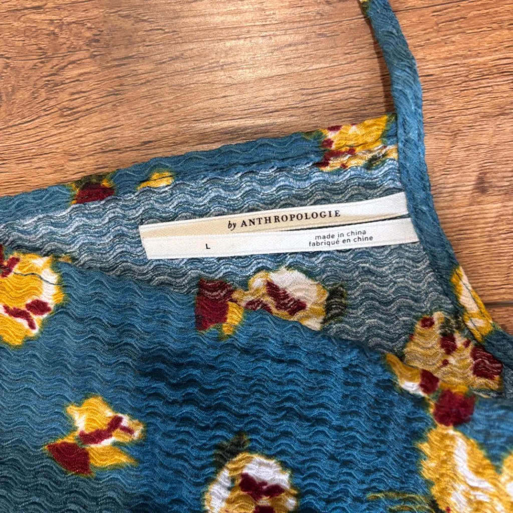 Anthropologie Womens Large Ruffled Sleep Mini Dress Boho Oversized Loungewear - Image 6