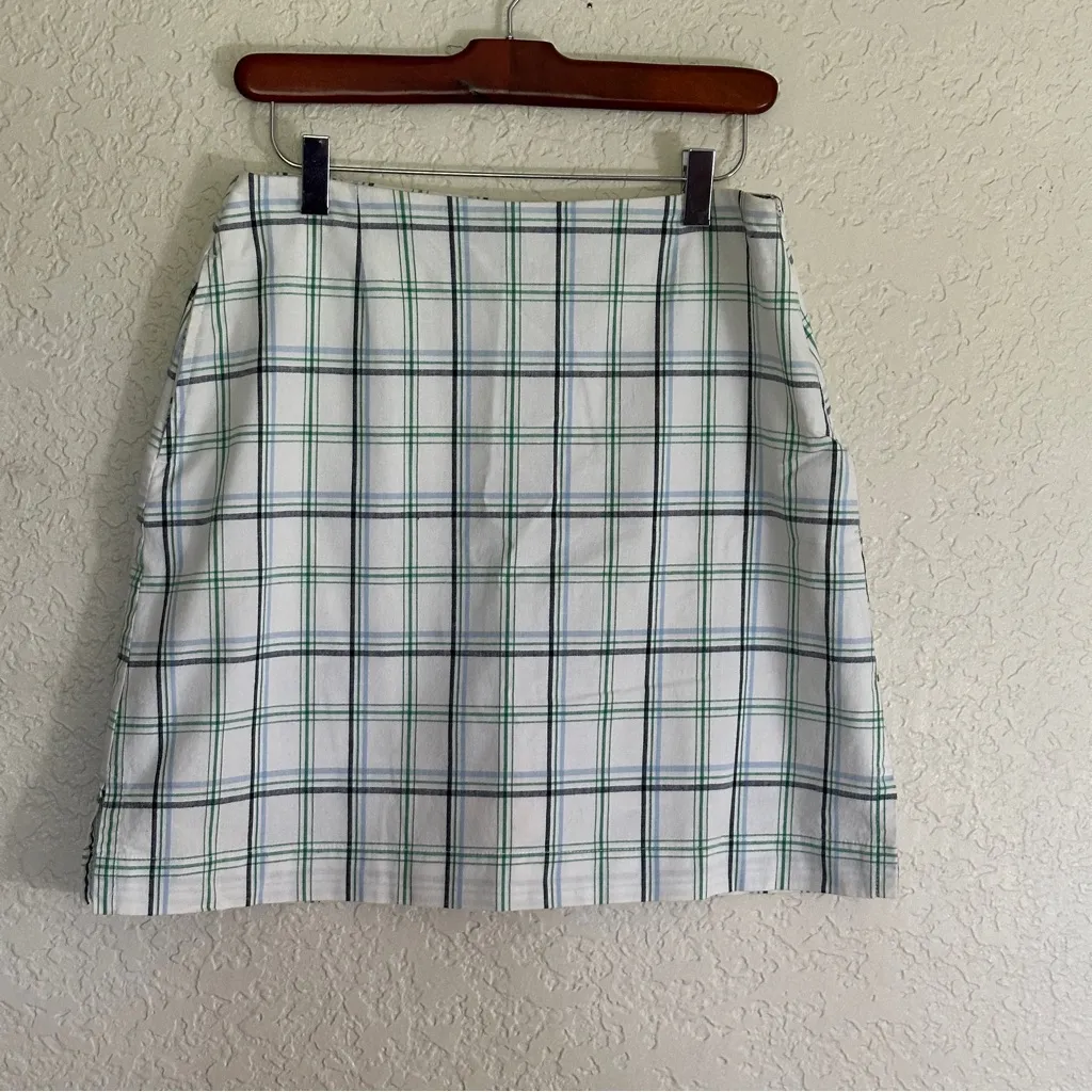AW Golf by‎ Allyson Whitmore Size 8 Plaid Skorts Blue Green White Pickleball - Image 3
