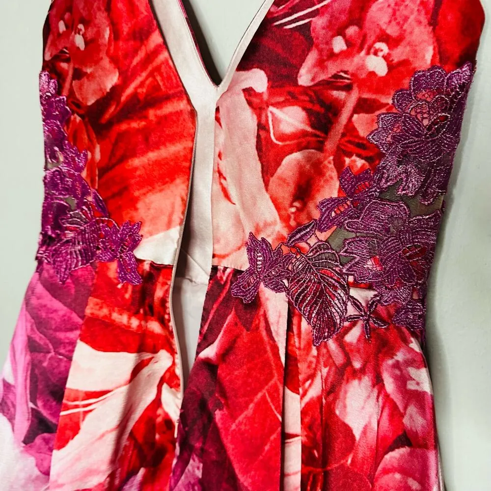 ML MONIQUE LHUILLIER Pink White Floral V - Image 12