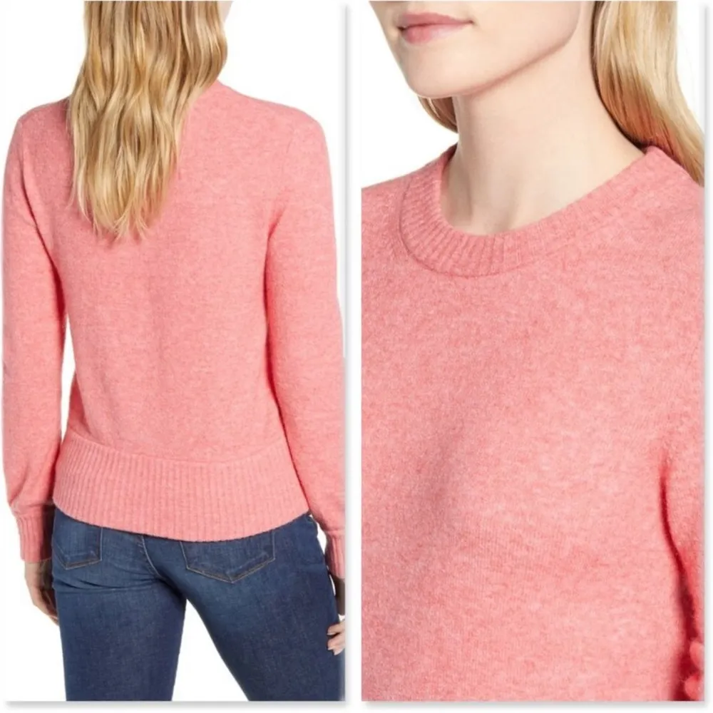 J. Crew Crewneck Sweater Supersoft Yarn Pink Top - Image 3