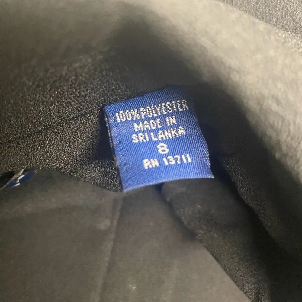 KAREN SCOTT Women’s Lined Jacket Blazer Black Size 8 Pointed Collar Vintage - Image 6