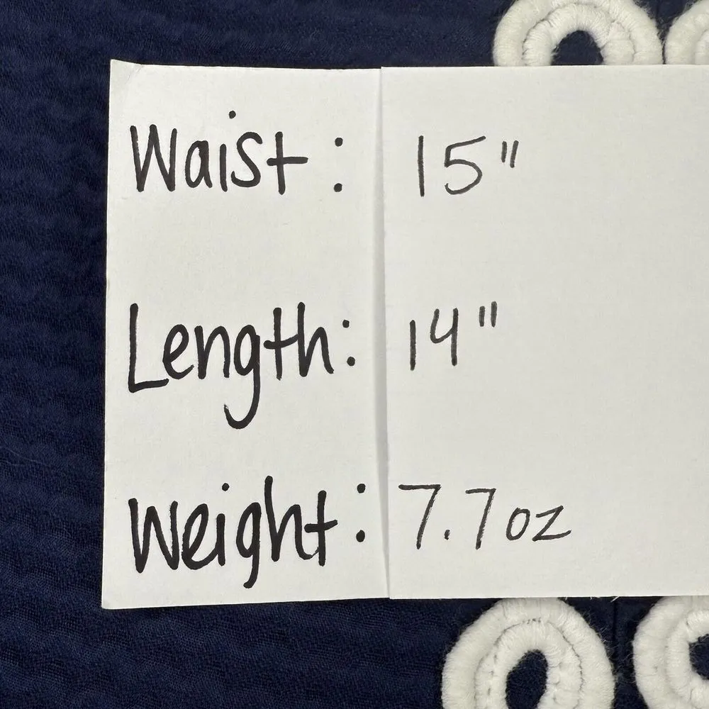 Lilly Pulitzer  Skirt Sz 2 Lenore Skort Navy White Crochet Lace Trim Under Shorts - Image 7