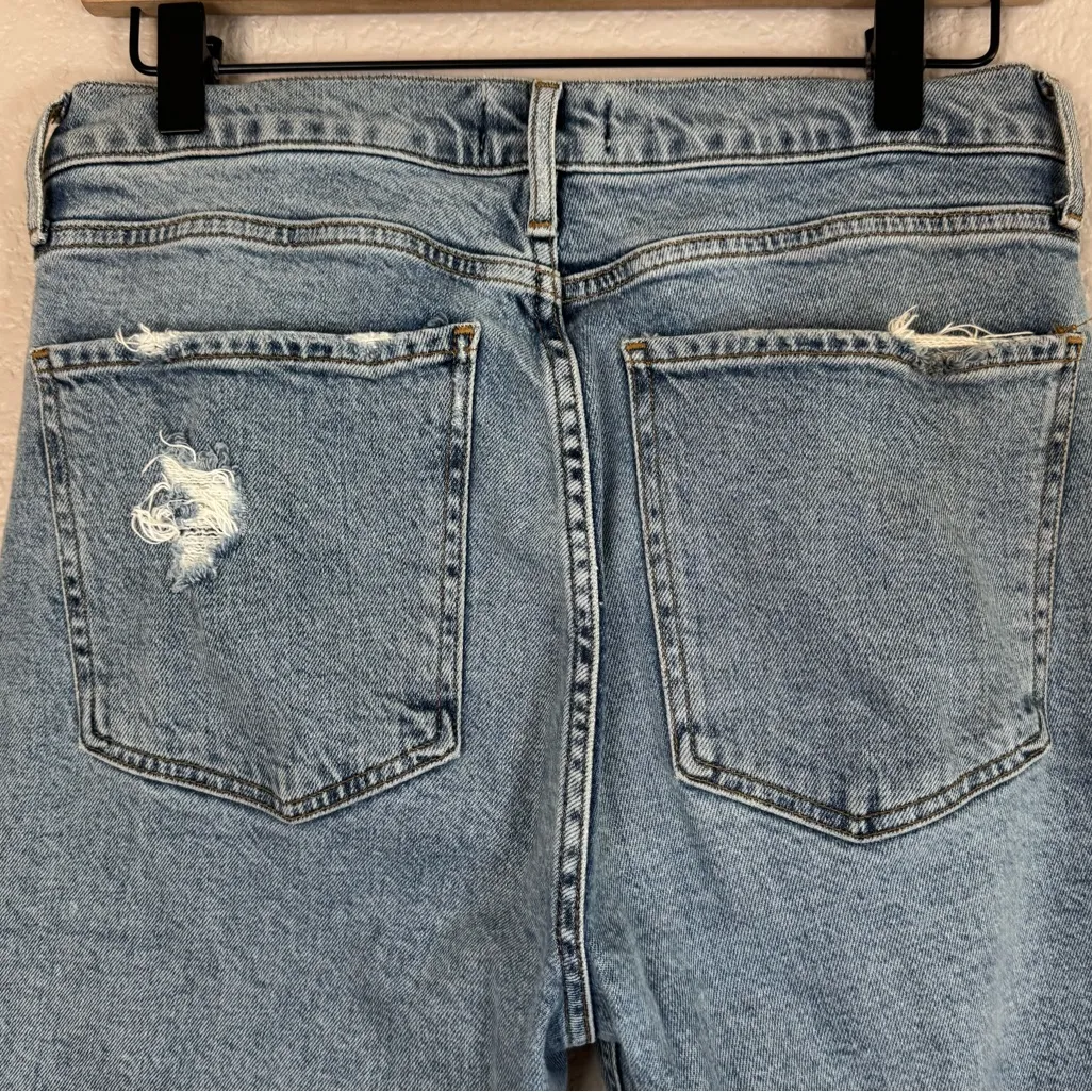 Agolde Nico High Rise Slim Jeans in Rooted size 29 Distressed Raw Hem $168 - Image 9