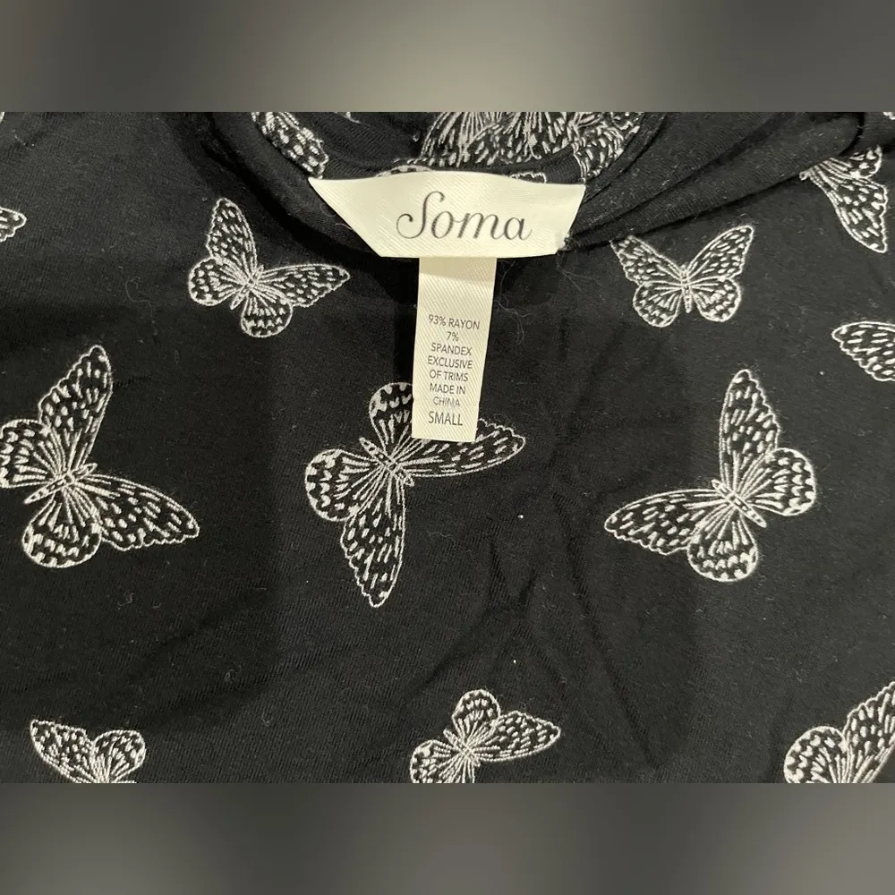 Soma Black Butterfly Pattern Tank Top - Image 5