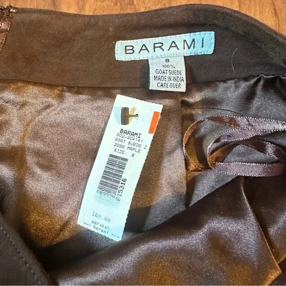 *NWT* Vintage Dead stock BARAMI Goat Suede Brown Skirt Women’s size 8 - Image 4