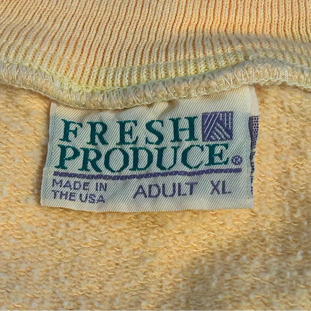 1995 Colorblock Fish Sweatshirt V Neck Nautical Graphic Yellow 90s Vintage XL Gold - Image 7