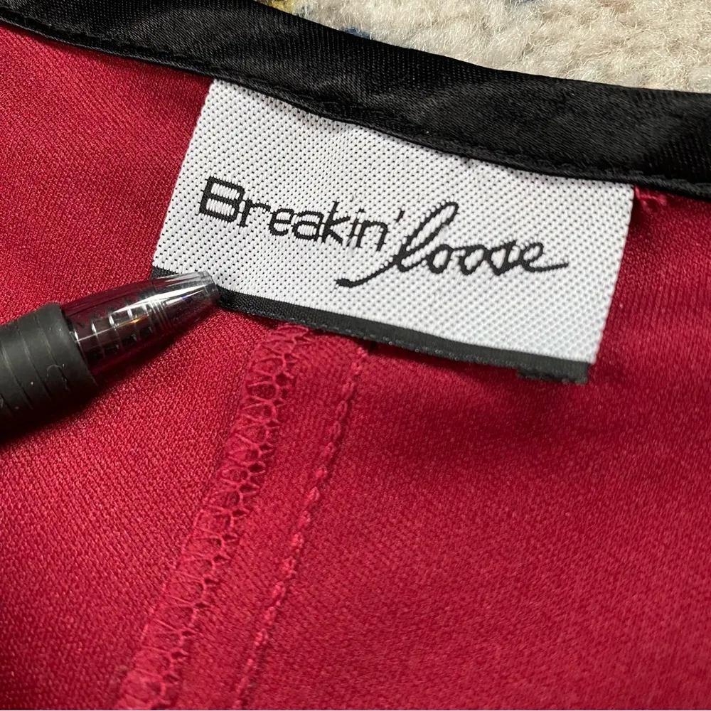 Vintage 90s Breakin’ Loose Burgundy Lace Dark Romance Gothic Glam Maxi Dress Black Size undefined - Image 9