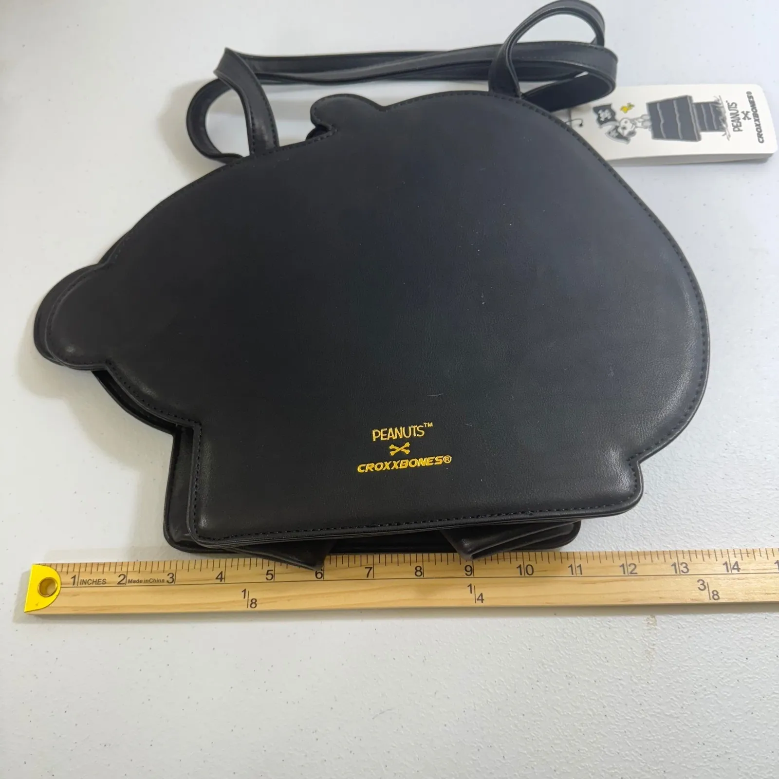 Peanuts Croxley Bones Black Snoopy Character Shaped Crossbody Bag NWT - Image 4