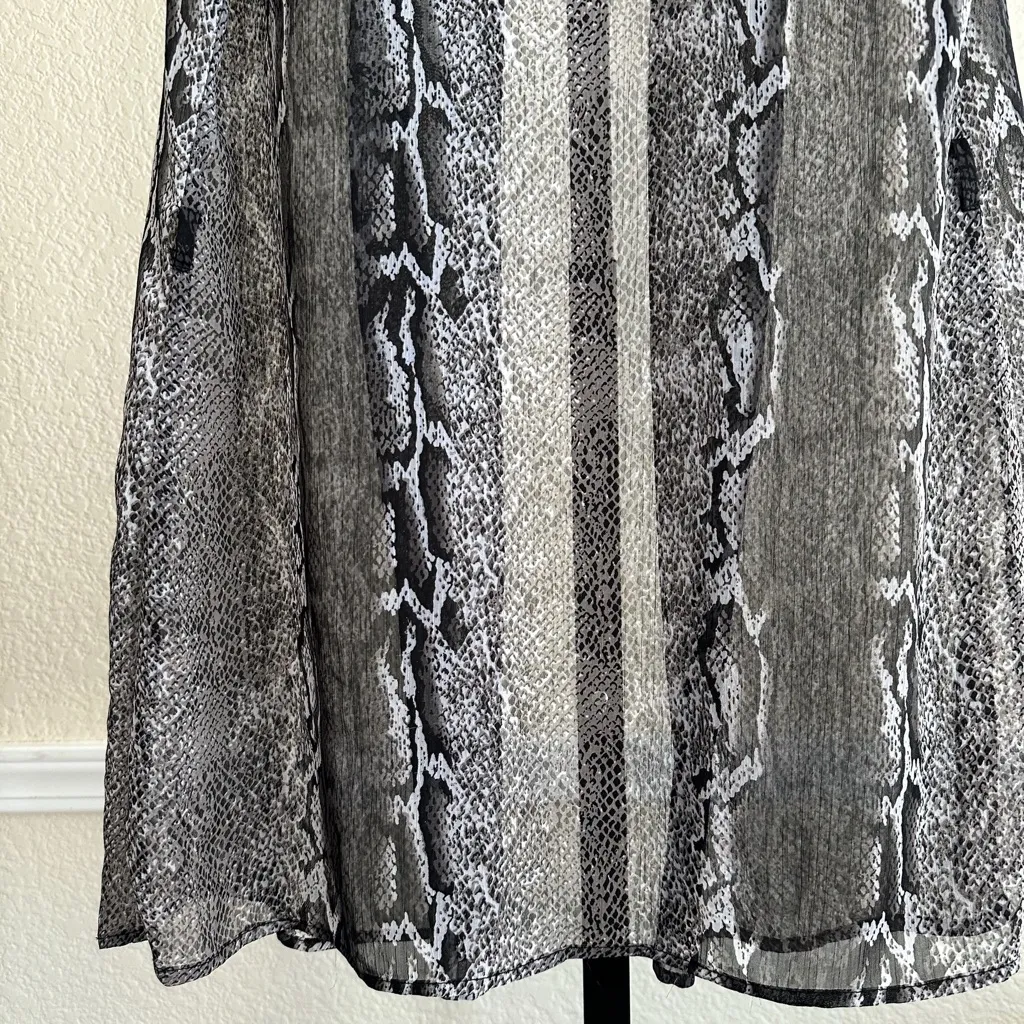 Snakeskin Print Longline Vest Women’s Small Open Front Layering Duster - Image 9