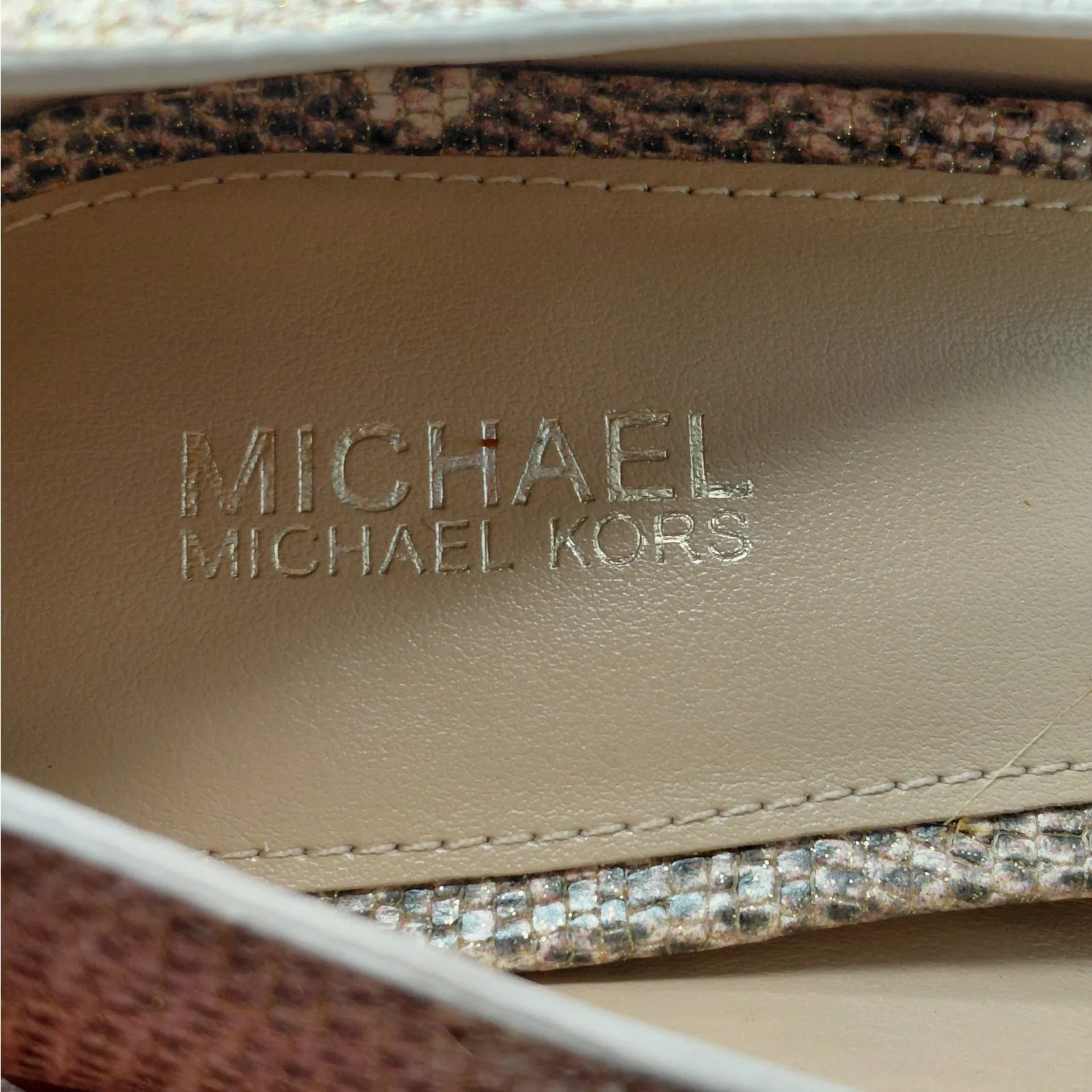 Michael Michael Kors Womens Pumps Oyster Embossed Leather Size 9.5 Wedding Party - Image 8