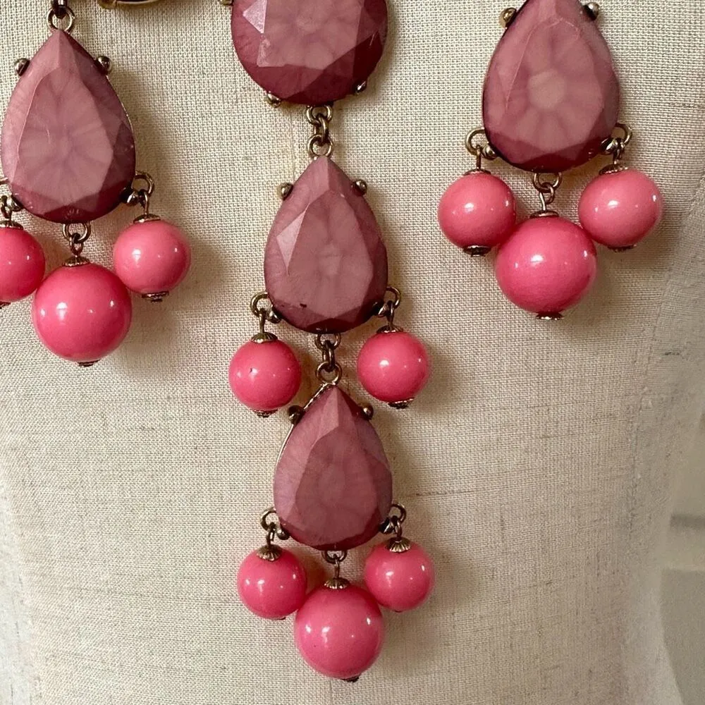 Pink and purple statement necklace - Image 3