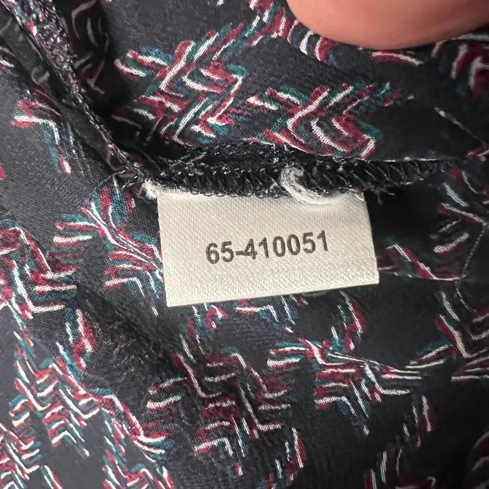 Ann Taylor Factory Womens LP Black Geometric Print Sleeveless Chiffon Blouse Size undefined - Image 7