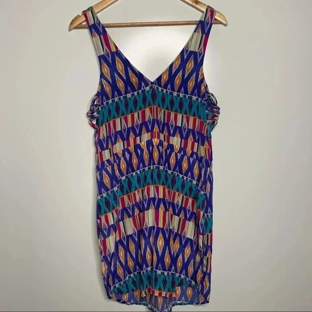 Rory Beca Fiery Printed Drawstring Silk Dress Size XS - Image 7