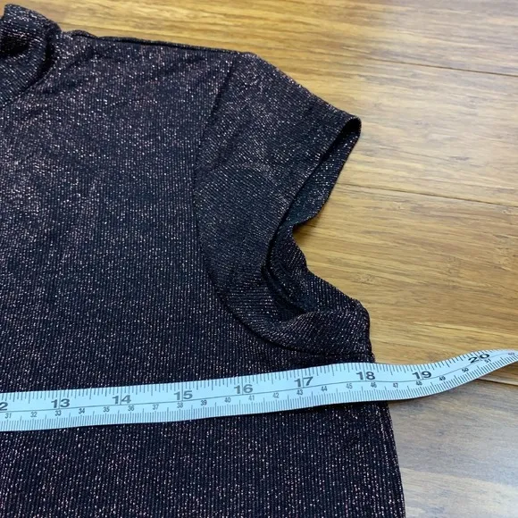 Sanctuary Mock Neck‎ Top Womens Size XS Black Metallic Sparkle Sleeveless Blouse - Image 6