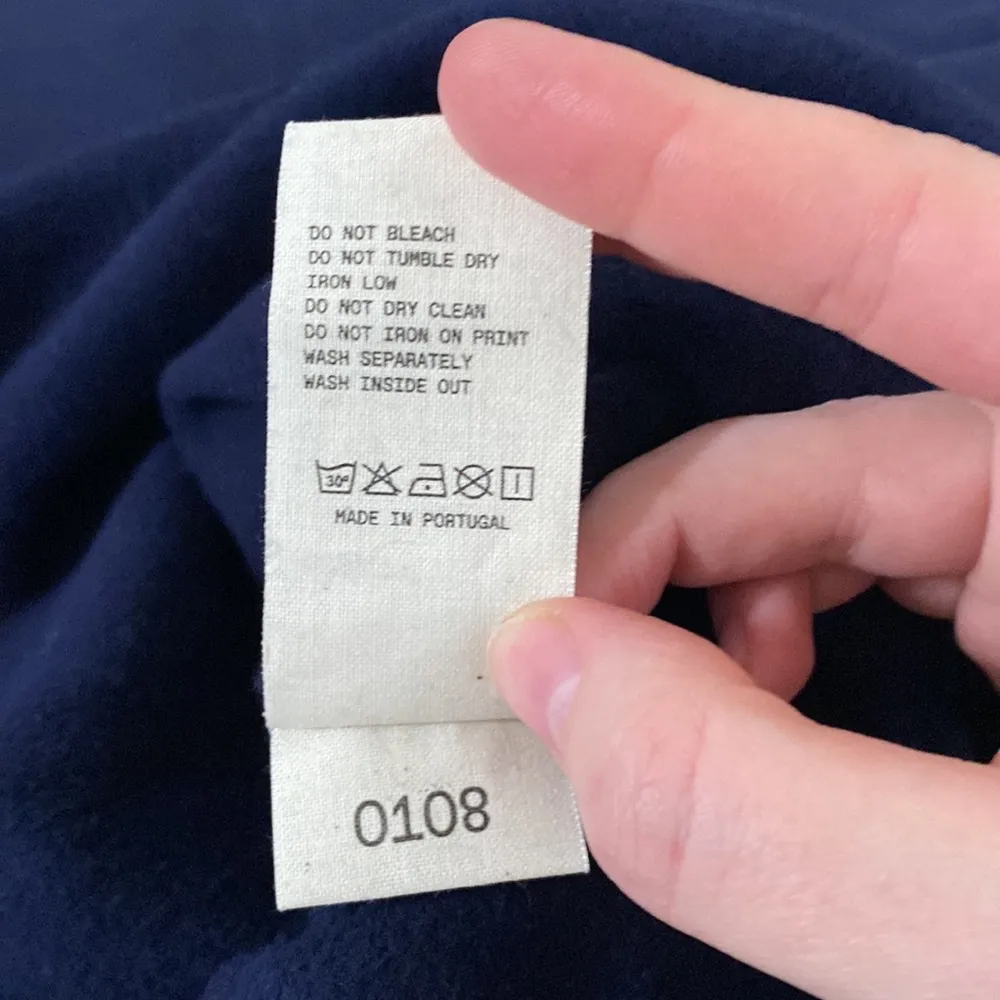 Pangaia Archive High Neck mini long sleeve cotton dress on navy size XS - Image 15