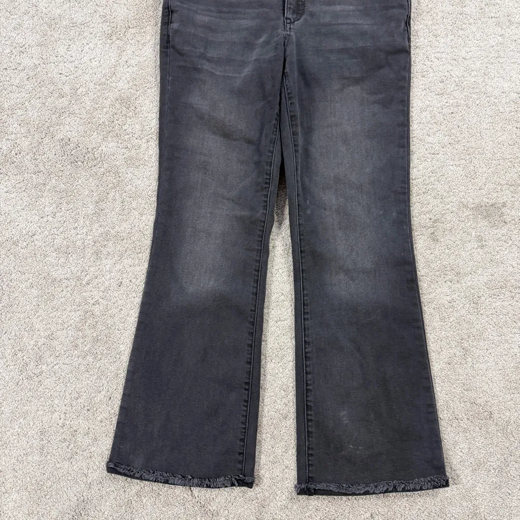 Democracy Ab Solution Itty Bitty Bootcut Jeans Mid Rise Raw Hem Washed Black 2 - Image 5