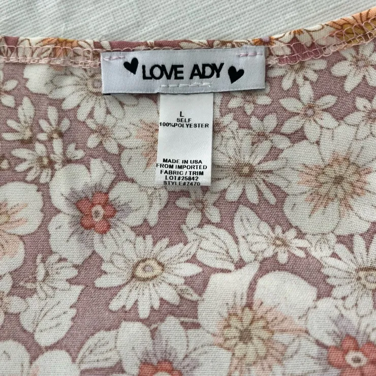 Love Ady Floral Ruffled Dress‎ White Size L - Image 2