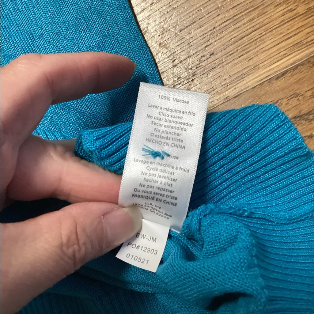 LulaRoe Cheryl lightweight cardigan. Deep turquoise. Size Medium - Image 5