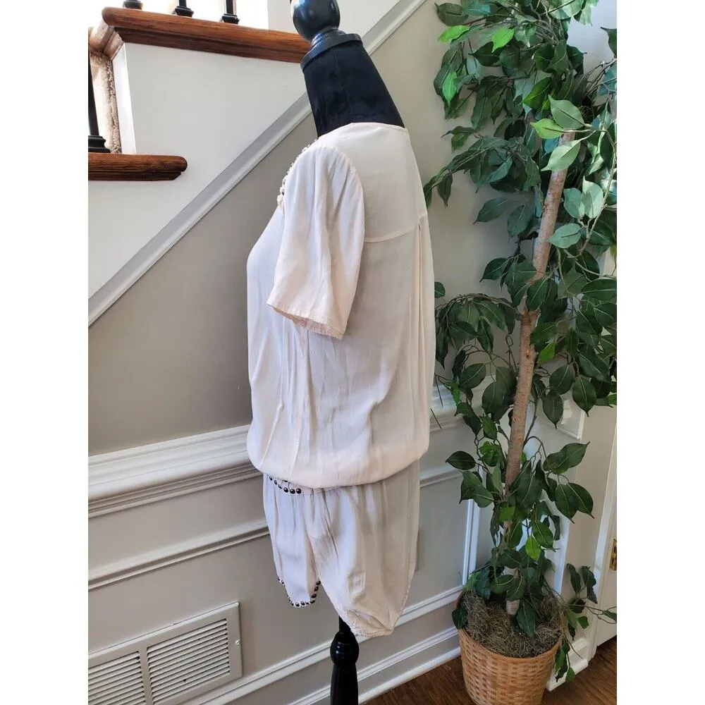 H&M Women's White Viscose Short Sleeve Round Neck Pullover Casual Shirt Size 6 - Image 6