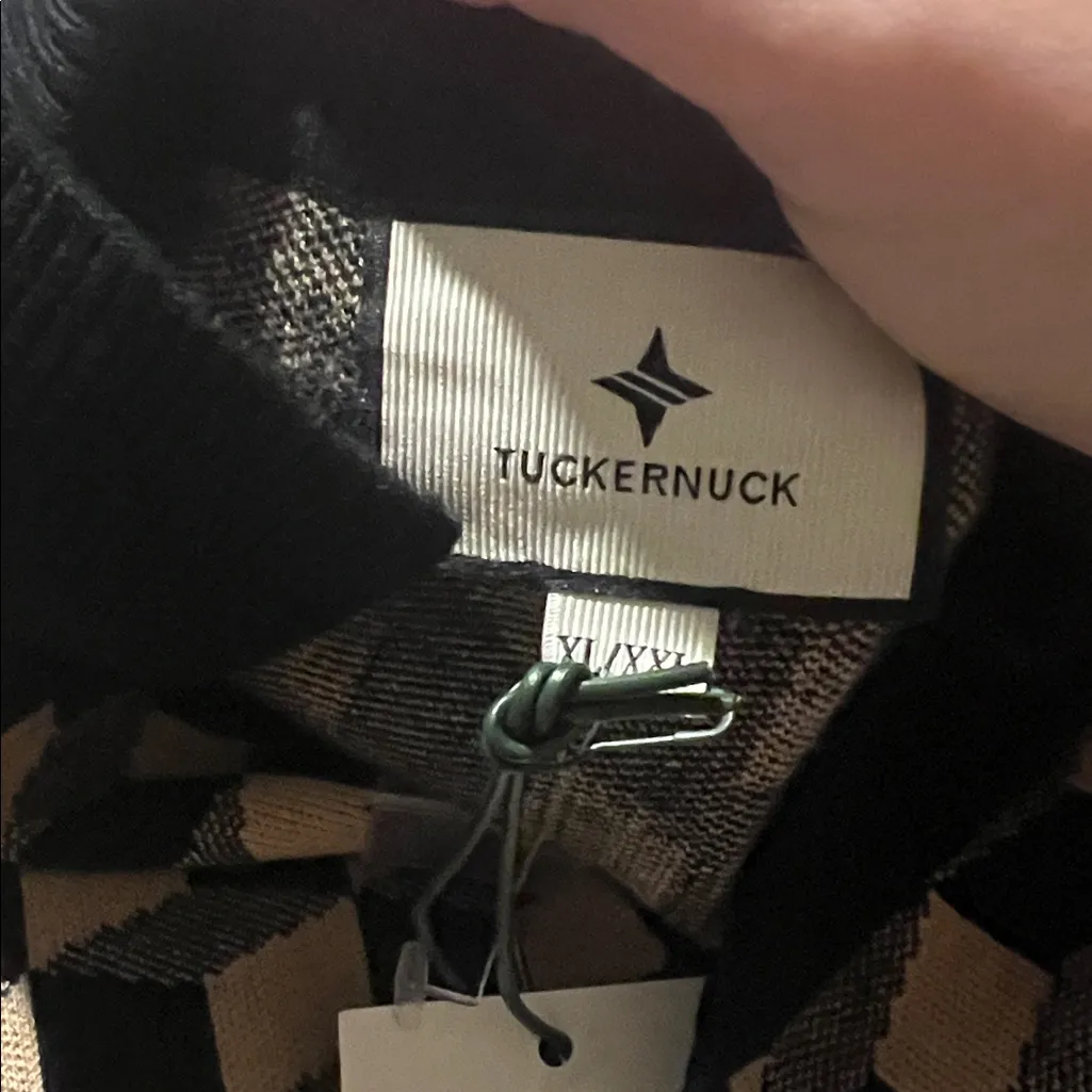 Tuckernuck Onyx and Camel Knit Geo Clayton Polo in Black Camel Geo XL/Xxl - Image 6