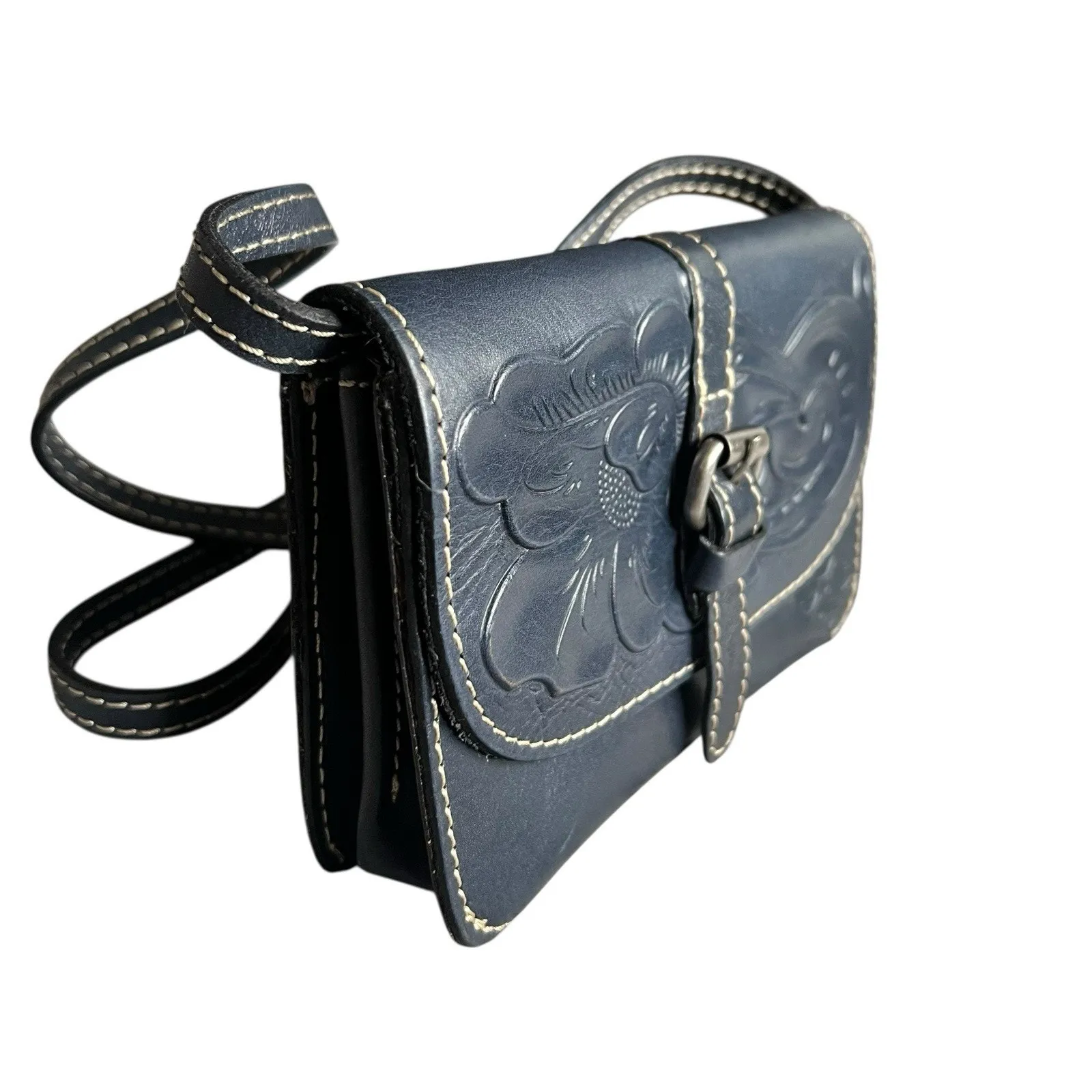 Patricia Nash Torri Small Crossbody Purse P06107 Tooled Embossed Leather As Is - Image 2